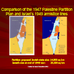 Comparison for the 1947 Palestine Partition Plan and Israel's 1949 Armistice Lines