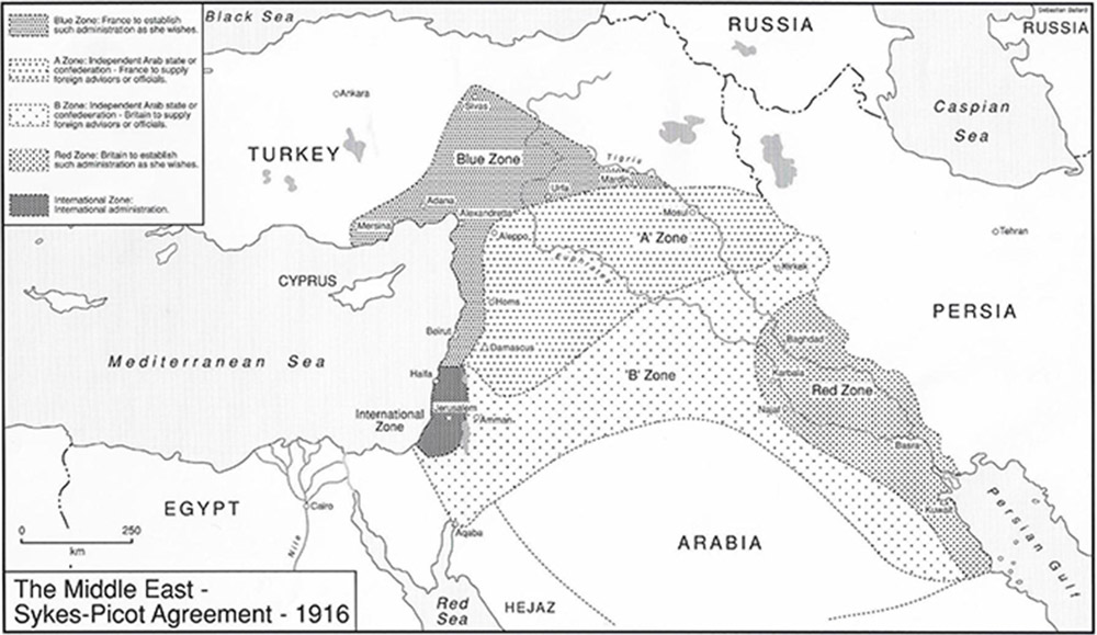 1916 Sykes Picot Map