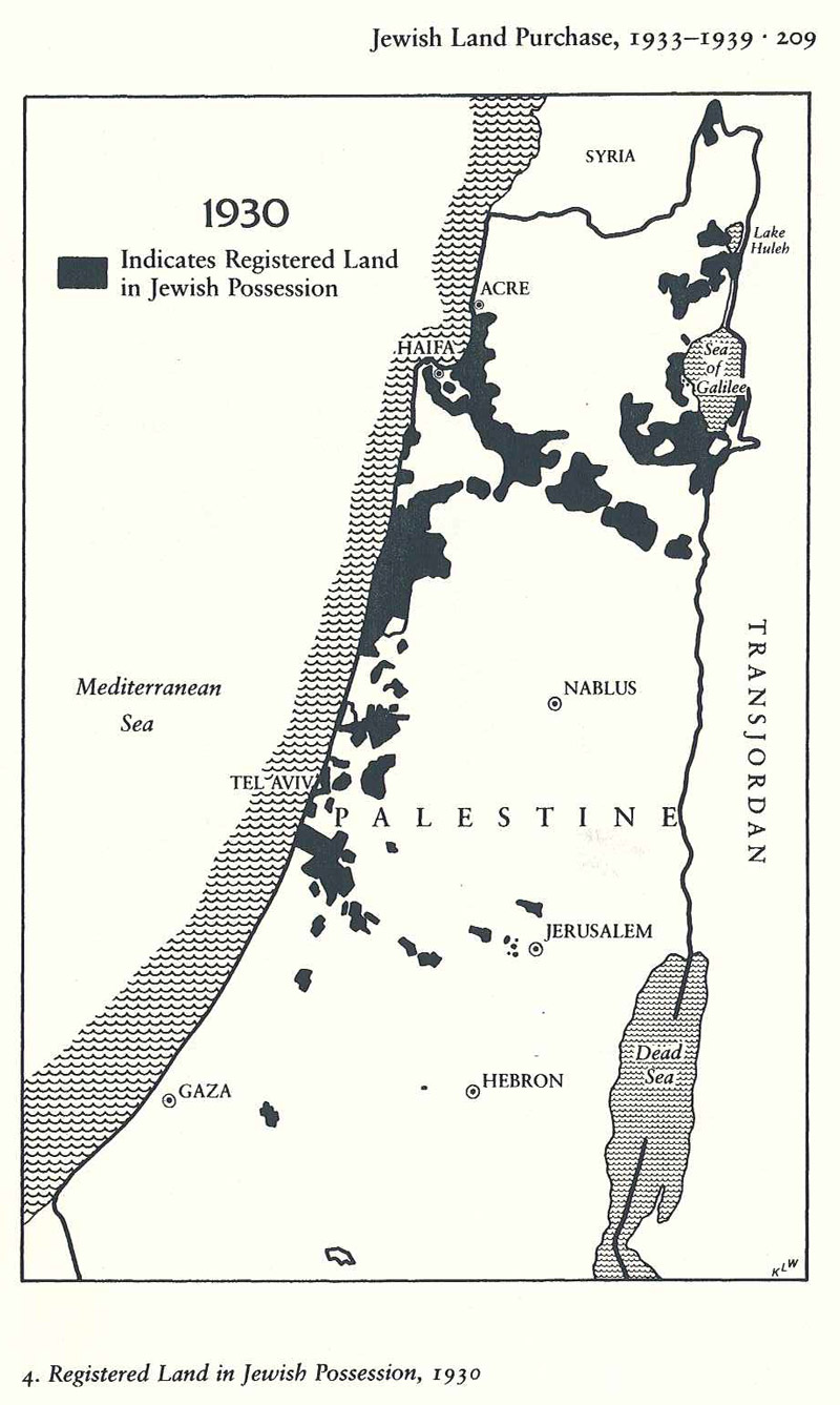 Map of Registered Land in Jewish Possession, 1930