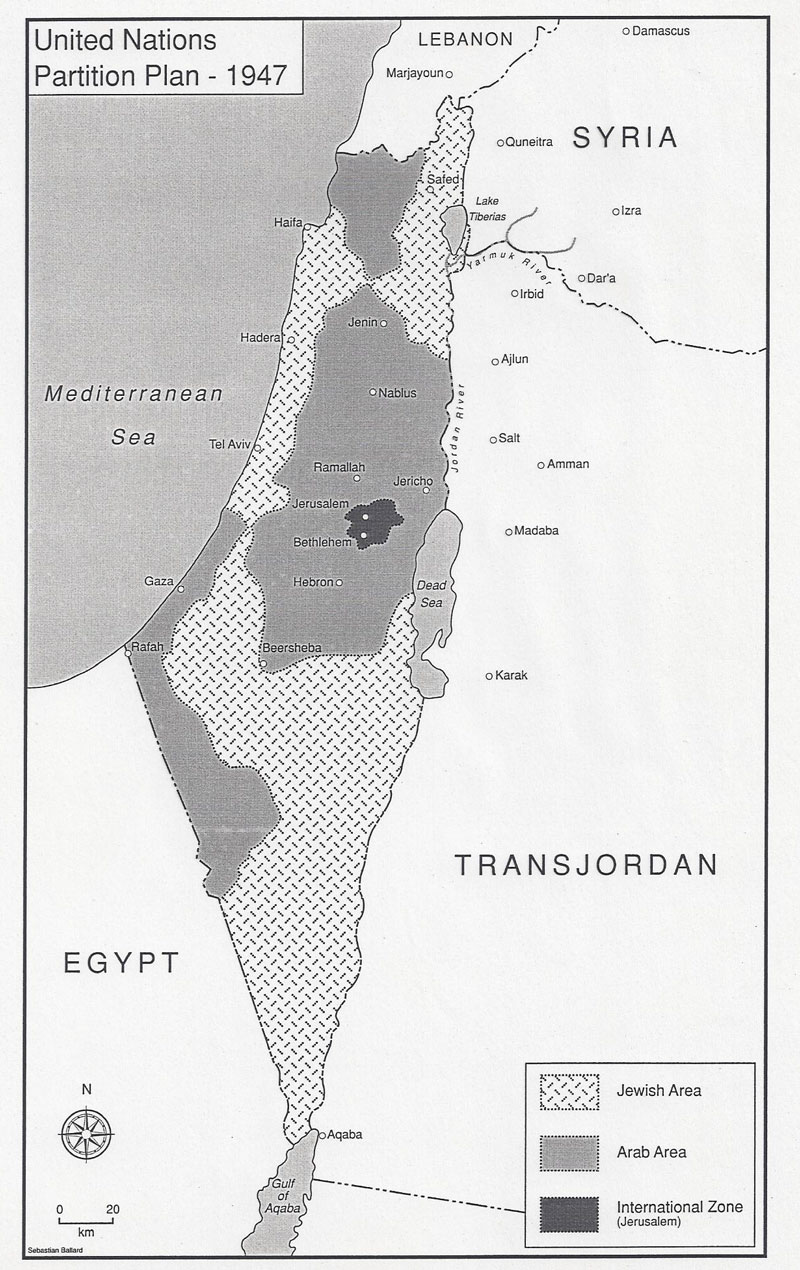 Map of United Nations Partition Plan, 1947