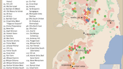 Map of Jewish Settlements in the West Bank as of January 2005