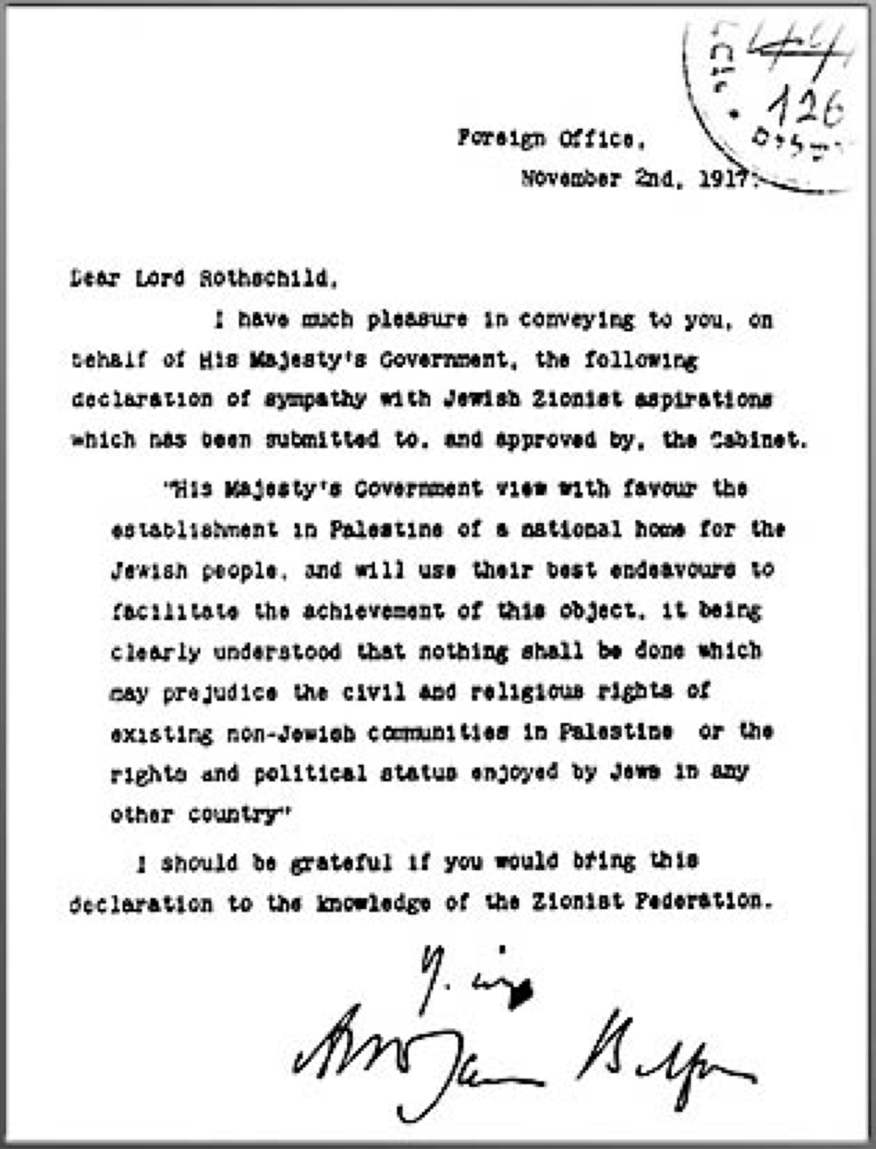 balfour declaration