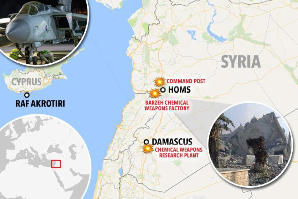 Coordinated British, French and US Strike Degrades Syrian Military Targets