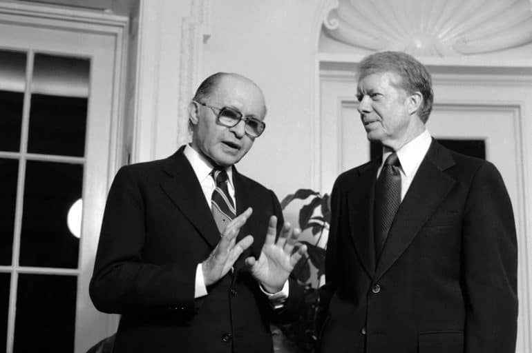 US President Jimmy Carter and Israeli Prime Minister Menachem Begin Discuss the Egyptian-Israeli Treaty