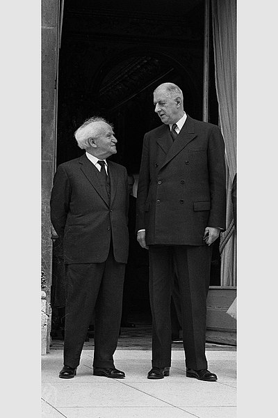 P.M. David Ben Gurion during his first meeting with president Charles de Gaulle, 1960. Photo: National Photo Collection of Israel