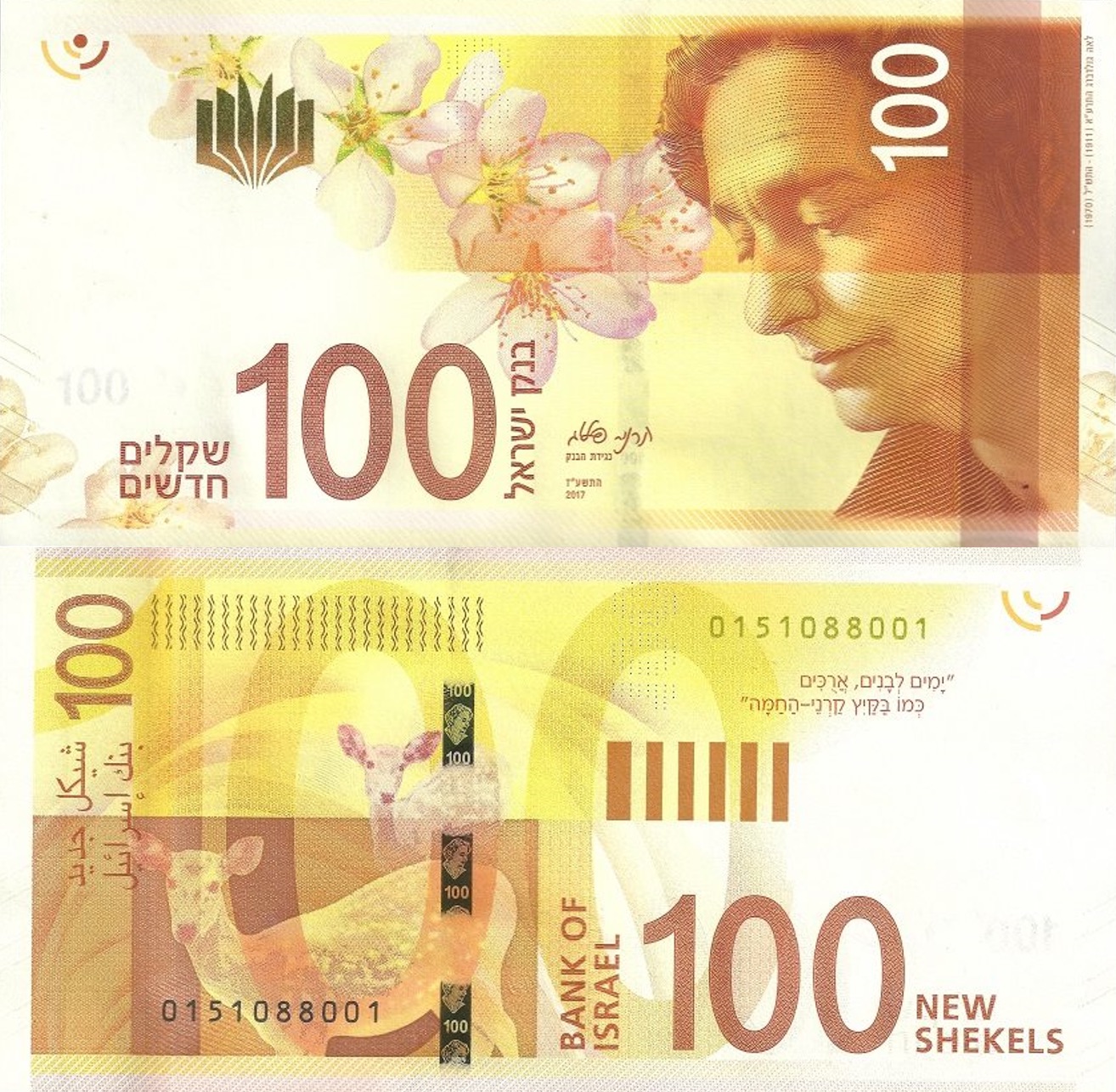 Leah Goldberg pictured on 100 New Shekel Bill