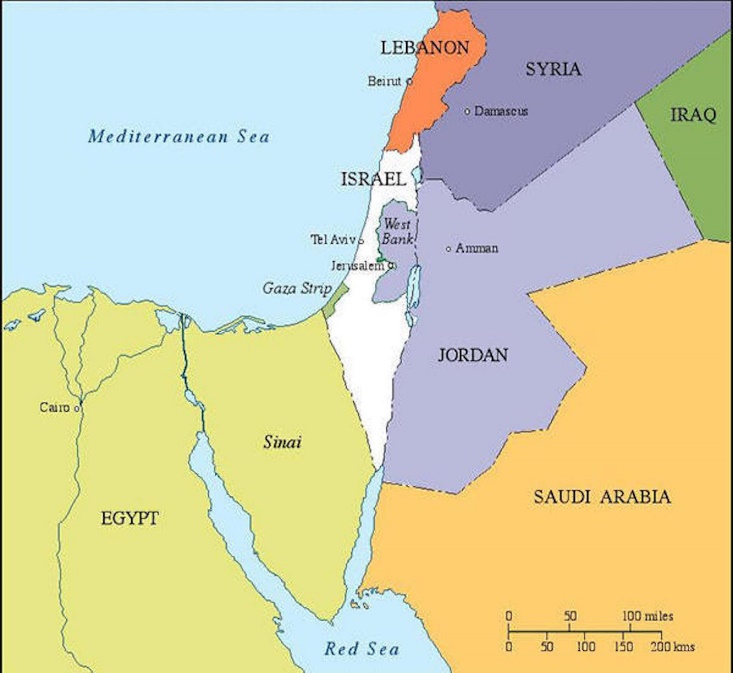 1949-1967 Israel’s borders with neighbors