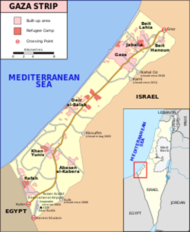 Maps of the Middle East and the Gaza Strip