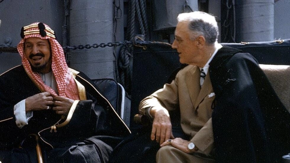 El rey saudita Abdul Aziz Ibn Saud al presidente Truman
