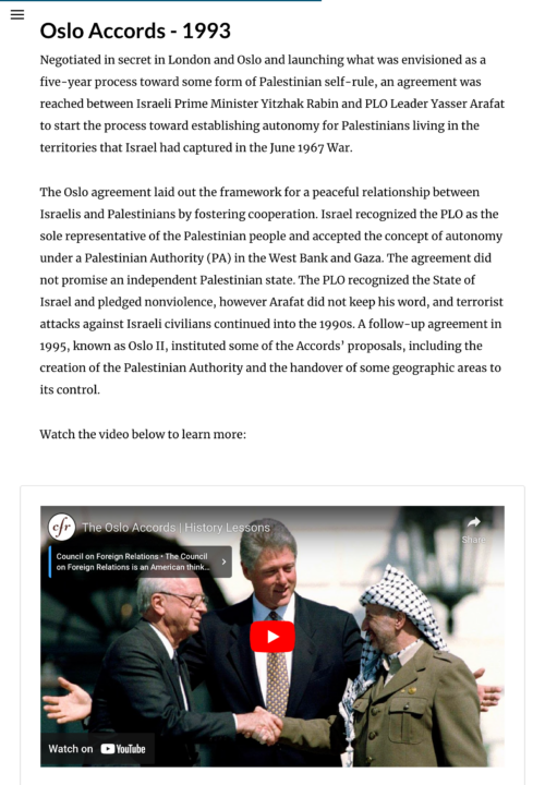 Arab-Israeli Conflict: Quest for Normalization, 1973-Present
