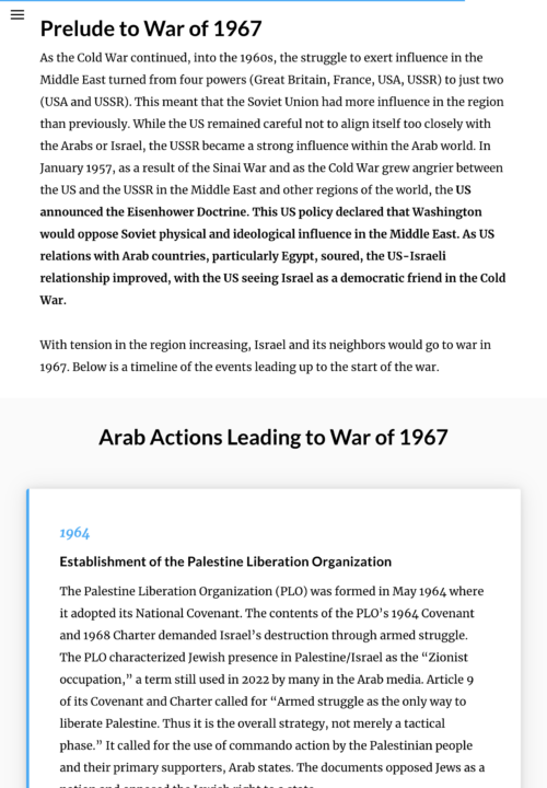 Origins of the Arab-Israeli Conflict, Pre-State to 1973